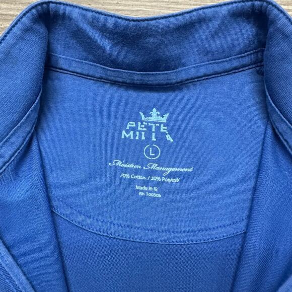 Peter Millar Moisture Management Blue Mens L Crown Sport 1/4 Zip Golf Sweatshirt - Picture 4 of 10